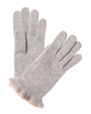 Portolano Ruffles Cashmere Gloves - Gray