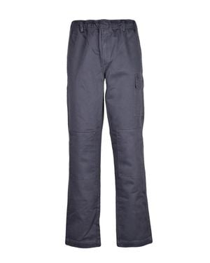 GR10K Elastic Waistband Stretch Cotton Cargo Pants - Blue