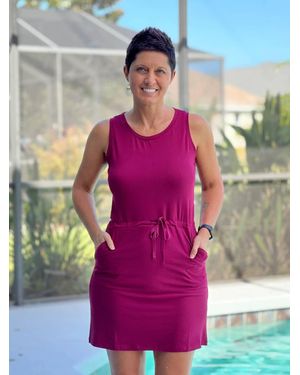 DM Merchandising Napa Drawstring Mini Dress - Pink