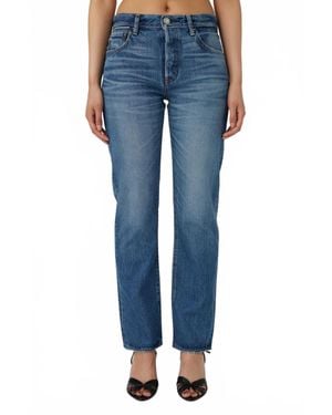 Moussy Vintage Chateau High Waisted Straight Jean - Blue
