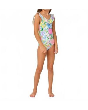 Lilly Pulitzer Girl's Janah Upf 50+ Swimsuit - Blue