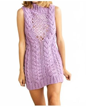 First Born Knits Terra Mini Dress - Purple