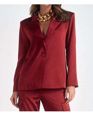 Elan Wide Lapel Blazer - Red