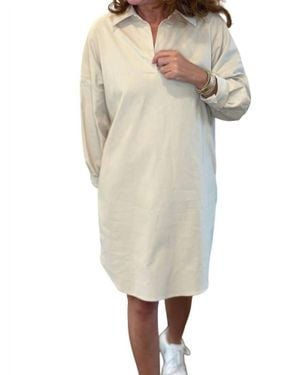 Caryn Lawn Preppy Corduroy Dress - Natural