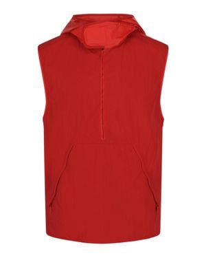 Ferragamo Hooded Windbreaker Vest - Red