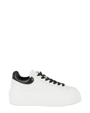 Hogan H Stripes Lace-Up Sneakers - White