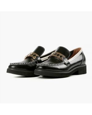 All Black Clip & Stitch Loafers - Black
