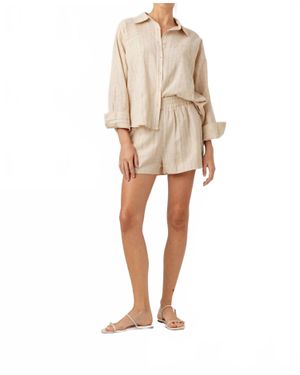 Sundays Multi Stripe Linen Fuller Shorts - Natural