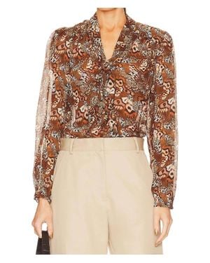 PAIGE Silk Marcela Blouse - Natural