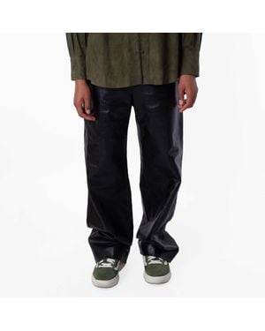 Bally Wide Leg Soft Leather Pants, Brand Size 50 (Waist Size 34" - Black
