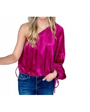 FRNCH Colly One-Shoulder Blouse - Pink