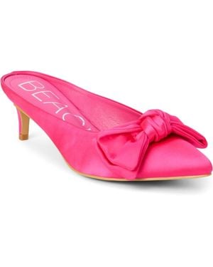 Matisse Bow Heeled Mule - Pink