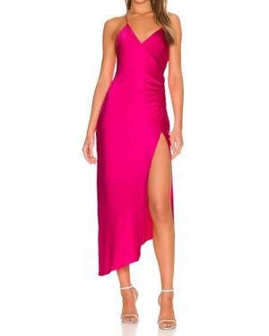 SER.O.YA Emma Silk Midi Dress - Pink