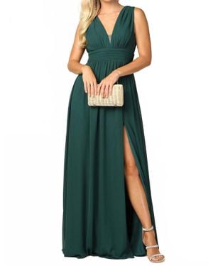 EVA V Neck Maxi Dress - Green