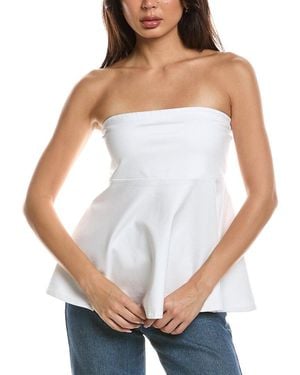 Kenneth Cole Peplum Strapless Pullover - White