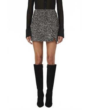 French Connection Chantelle Herringbone Mini Skirt - Black