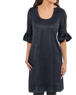 Gretchen Scott Shake Your Tushy Suede Dress - Blue