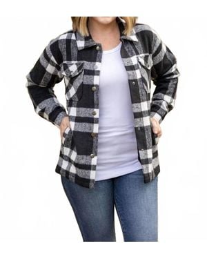 Michelle Mae Norah Plaid Shacket - Black