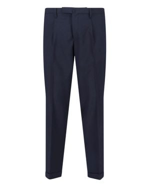 Briglia 1949 Tailored Mid-Rise Virgin Wool Pants - Blue