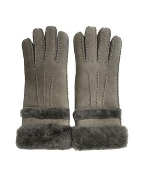 TruClothing Suede Leather Plush Cuff Winter Thermal Lined Gloves - Green