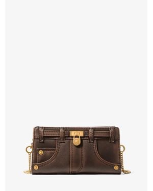 Michael Kors Hamilton Moderne Extra-Small Burnished Leather Convertible Crossbody Bag - Brown