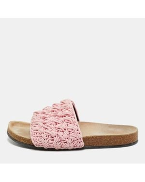 JW Anderson J. W.Anderson Light Knot Rope Popcorn Flat Slide Sandals - Pink