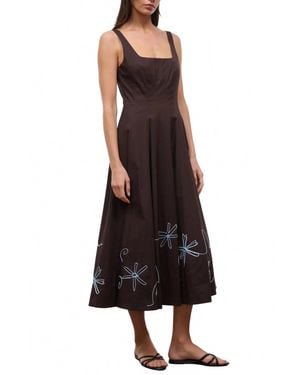 STAUD Wells Midi Dress - Black