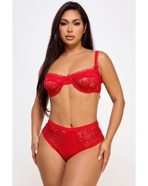 TRUEDAMES Fashnzfab Lacey Loving Set - Red
