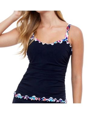 Gottex D-Cup Underwire Tankini Top - Blue