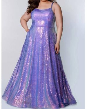 Sydney's Closet Plus Sequin Prom Dress - Purple