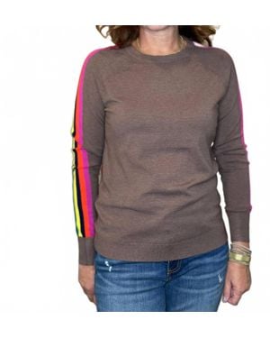 J. Society Striped Sleeve Crew - Gray