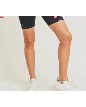 Mono B Lace Biker Babe Shorts - Blue