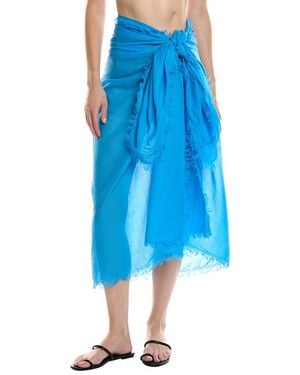 WeWoreWhat Raw Edge Maxi Sarong - Blue