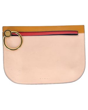 Marni Tricolor Zipped Clutch Bag - Pink