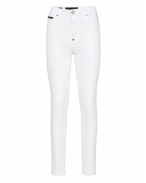 Philipp Plein High Waist Jeggins - White