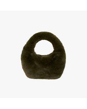 Lamarque Alix Mini Faux Fur Hobo Bag - Green