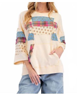 Easel Print Mix Mineral Washed Hoodie Pullover - Multicolor