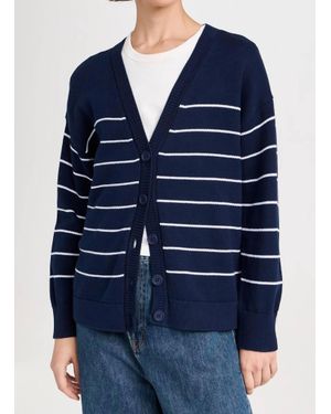 525 America Sarah Relax Stripe Cardigan - Blue