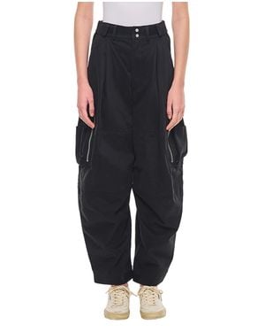 Mordecai Loose-Fitting Cargo Pants With Ankle Felt Straps And Zippered Pockets - Black
