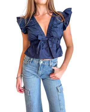 Day + Moon Kirby Babydoll Top - Blue