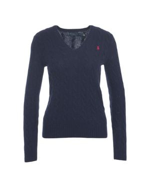 Polo Ralph Lauren V-Neck Knit Sweater - Blue