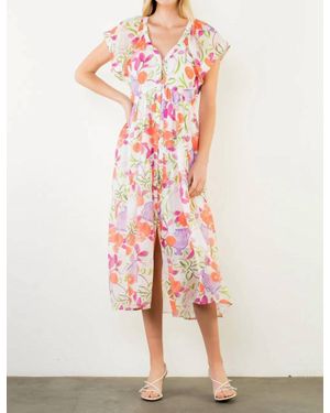 Thml Short Sleeve Floral Patterned Dress - Pink