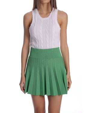 Minnie Rose Viscose Pleated Skort - Green