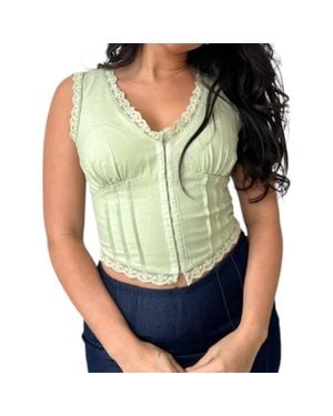 Bailey Rose Avery Lace Crop Top - Green
