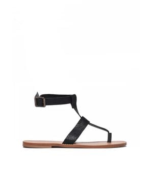 Post & Co Leather Flip Flop Sandal - Red