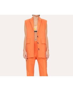 Stine Goya Urban Organic Cotton Blend Oversized Vest - Orange