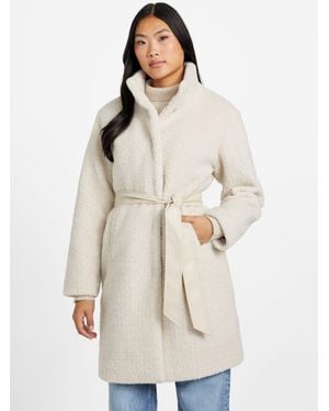 Guess Laila Shearling Coat - Natural