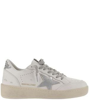 Golden Goose Ball Star Leather Sneakers - Gray
