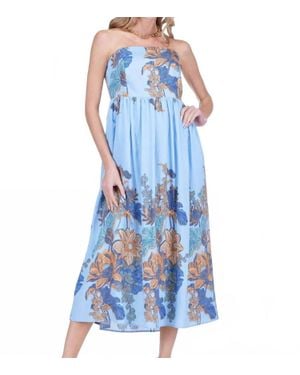 J joy Strapless Midi Dress - Blue
