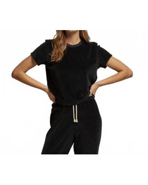 PERFECTWHITETEE Clara Velour Baby Tee - Black